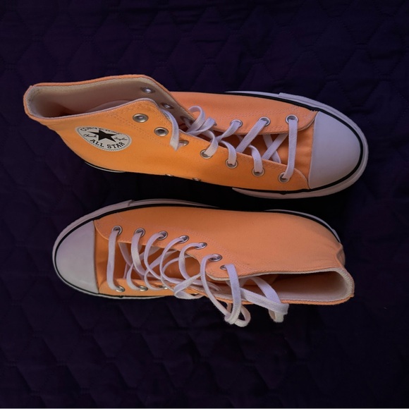 Bright Orange Converse Hightop (Chunky Bottom) - Picture 3 of 3